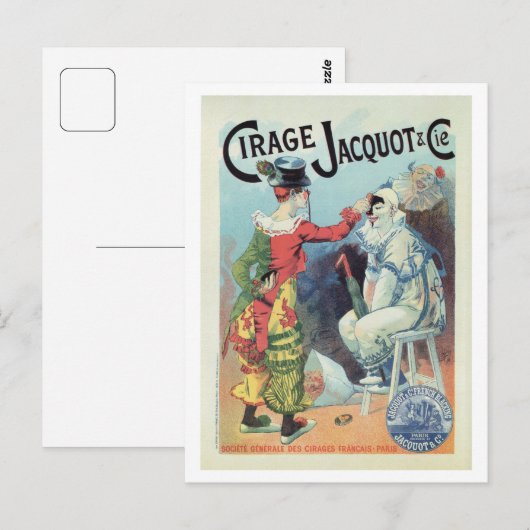 Franse schoen, poolschoen, clowns Briefkaart (Voorkant / Achterkant)