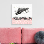 Franse schoen uitgerekt doek Canvas Afdruk (Insitu (Woonkamer))