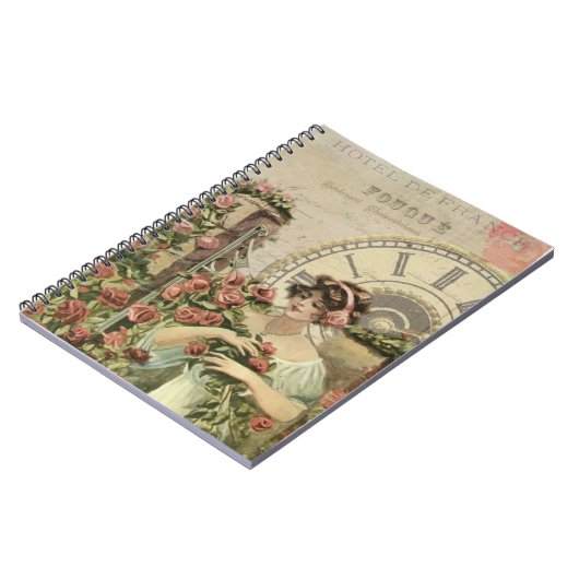 Franse schoonheid met Flowers Journal Notitieboek (Linkerzijde)