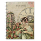 Franse schoonheid met Flowers Journal Notitieboek (Voorkant)