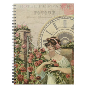 Franse Schoonheid met het Dagboek van Bloemen Notitieboek