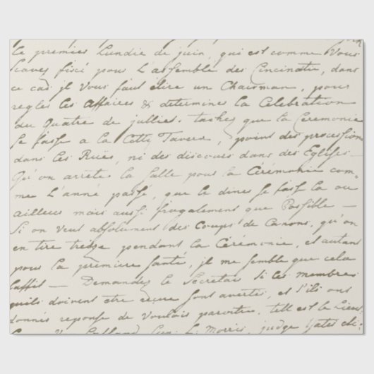  Franse Script Gold Letter Beige Cadeaupapier (Vlak)