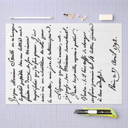 Franse Script Letter Botany Decoupage Tissuepapier (Craft)