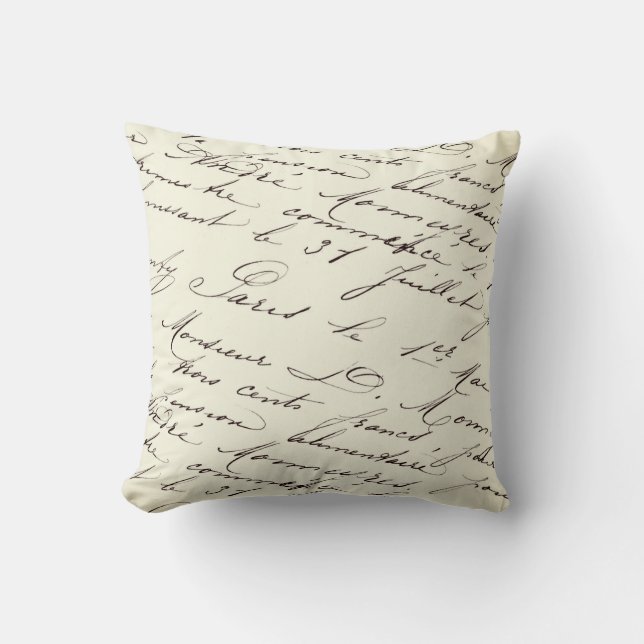Franse Script Pillow Kussen (Voorkant)