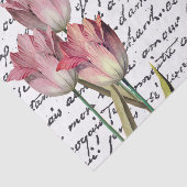 Franse  Script-roze Tulp-ventilator Tissuepapier (Detail)