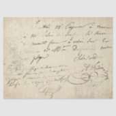 Franse Script  Stamped Text Decoupage Tissuepapier (Voorkant)