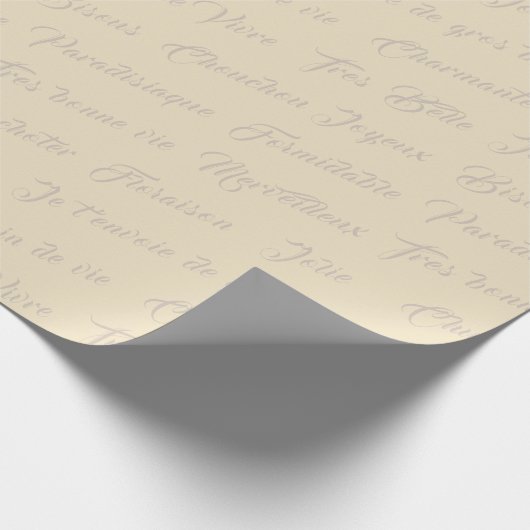 Franse Script Words Wrapping Paper Cadeaupapier (Hoek)