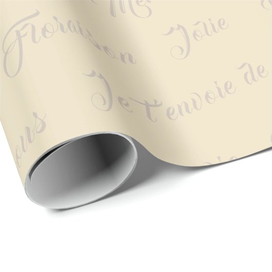 Franse Script Words Wrapping Paper Cadeaupapier (Rol Hoek)