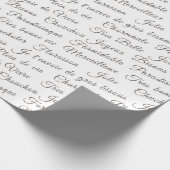 Franse Script Words Wrapping Paper Cadeaupapier (Hoek)