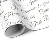 Franse Script Words Wrapping Paper Cadeaupapier (Rol Hoek)