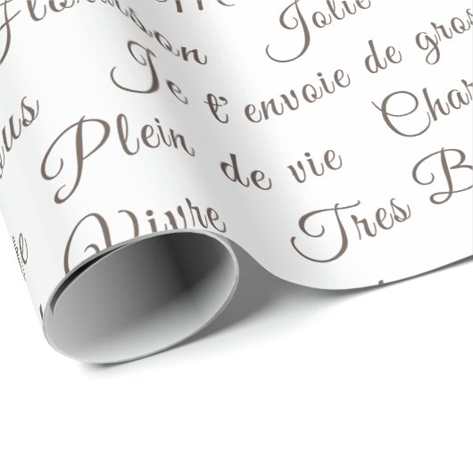Franse Script Words Wrapping Paper Cadeaupapier (Rol Hoek)