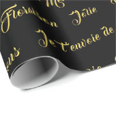 Franse Script Words Wrapping Paper Cadeaupapier (Rol Hoek)