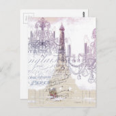 franse scriptkroeskroes parijs eiffeltoren briefkaart (Voorkant / Achterkant)