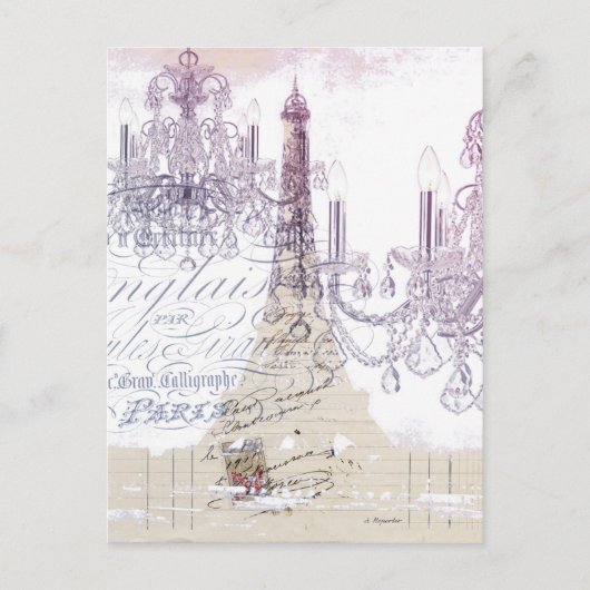 franse scriptkroeskroes parijs eiffeltoren briefkaart (Voorkant)