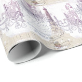 franse scriptkroeskroes parijs eiffeltoren cadeaupapier (Rol Hoek)