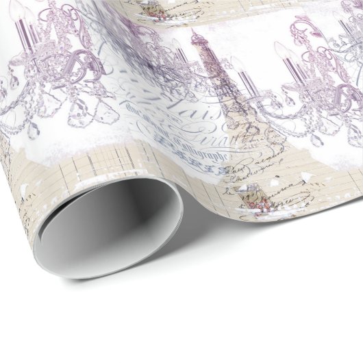 franse scriptkroeskroes parijs eiffeltoren cadeaupapier (Rol Hoek)