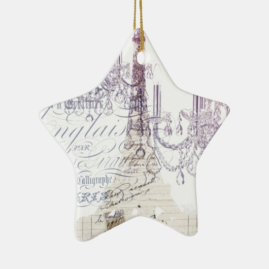 franse scriptkroeskroes parijs eiffeltoren keramisch ornament (Rechts)