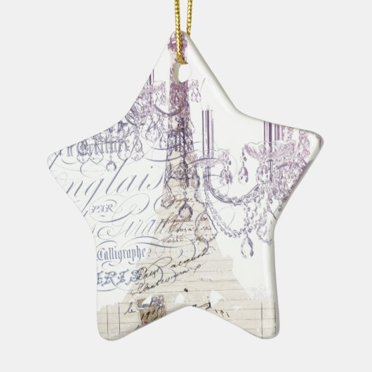 franse scriptkroeskroes parijs eiffeltoren keramisch ornament (Links)