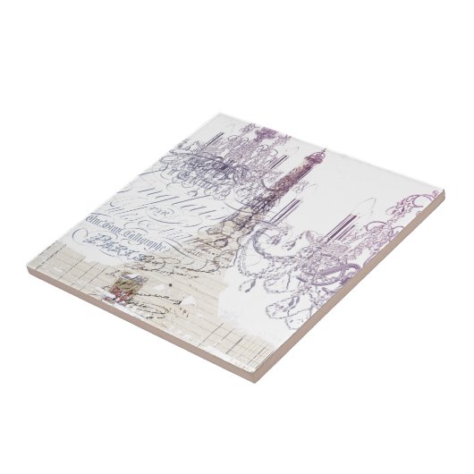 franse scriptkroeskroes parijs eiffeltoren tegeltje (Zijkant)