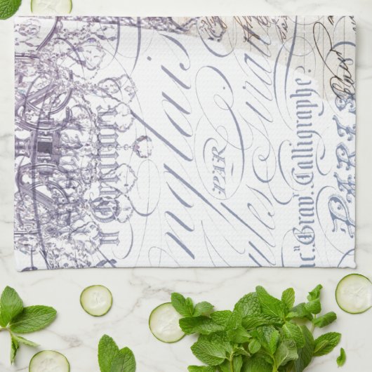 franse scriptkroeskroes parijs eiffeltoren theedoek (Gevouwen)