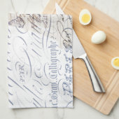 franse scriptkroeskroes parijs eiffeltoren theedoek (Quarter Fold)