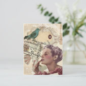 Franse scripts Girly Glamour Paris Fashionista Briefkaart (Staand voorkant)