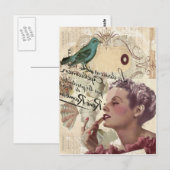 Franse scripts Girly Glamour Paris Fashionista Briefkaart (Voorkant / Achterkant)