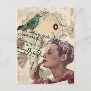 Franse scripts Girly Glamour Paris Fashionista Briefkaart