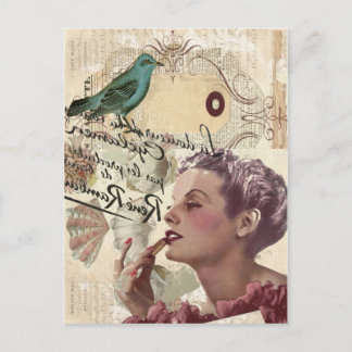 Franse scripts Girly Glamour Paris Fashionista Briefkaart