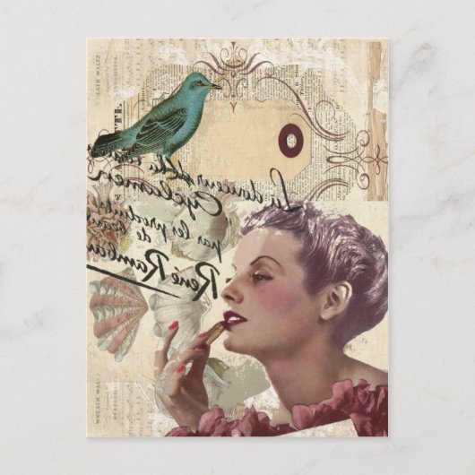 Franse scripts Girly Glamour Paris Fashionista Briefkaart (Voorkant)