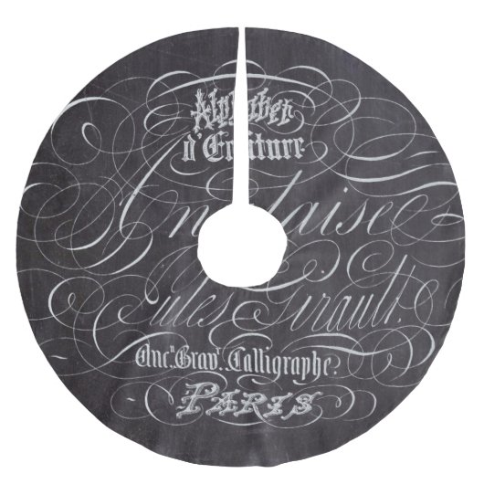 Franse scripts in het Parijse landkarton Kerstboom Rok (Voorkant)