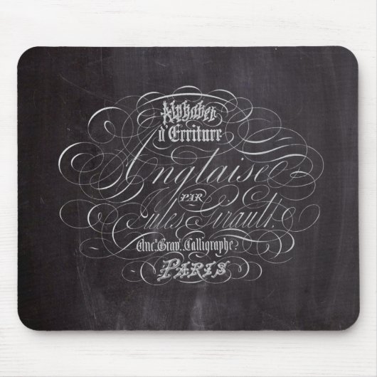 Franse scripts in het Parijse landkarton Muismat (Voorkant)