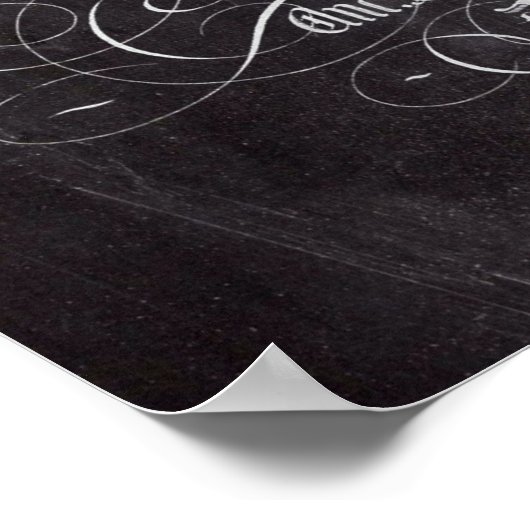 Franse scripts in het Parijse landkarton Poster (Hoek)