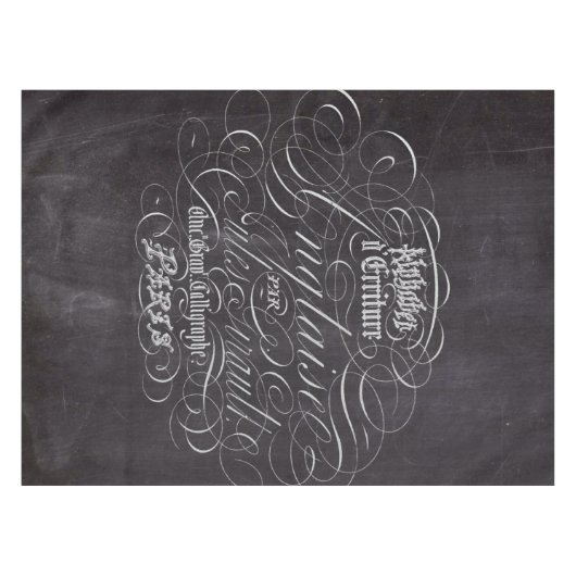 Franse scripts in het Parijse landkarton Tafelkleed (Voorkant (Horizontaal))