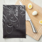 Franse scripts in het Parijse landkarton Theedoek (Quarter Fold)