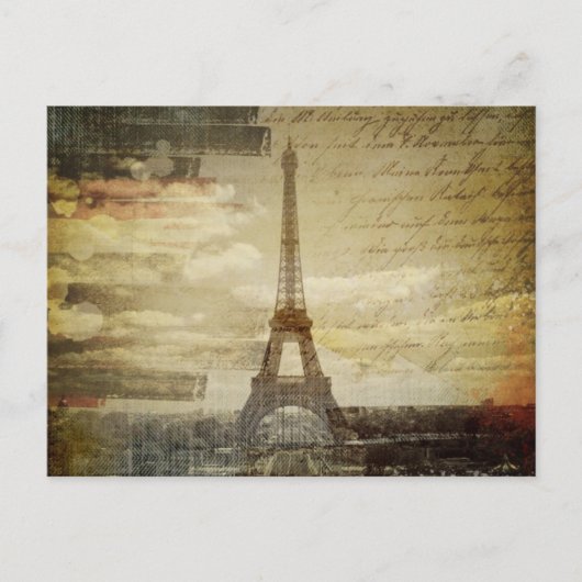 franse scripts Modern  Paris Eiffel Tower Briefkaart (Voorkant)