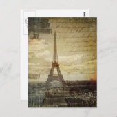 franse scripts Modern Paris Eiffel Tower Briefkaart (Voorkant / Achterkant)
