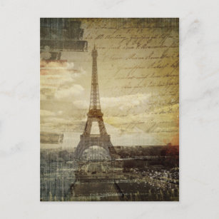 franse scripts Modern  Paris Eiffel Tower Briefkaart
