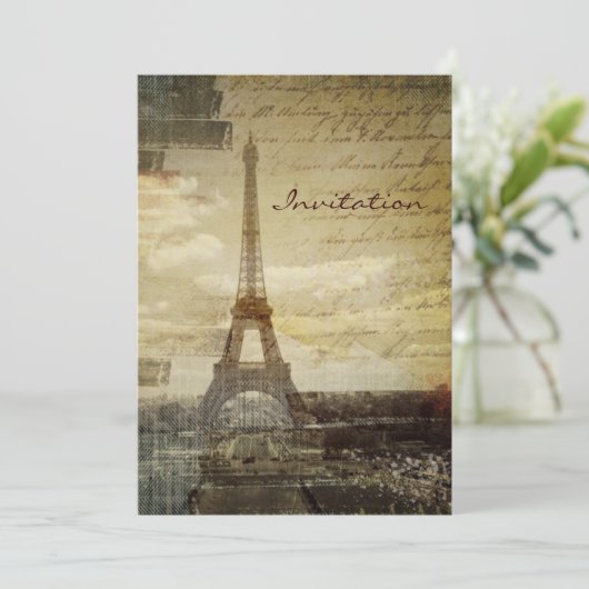Franse scripts Modern Paris Eiffel Tower Kaart (Staand voorkant)