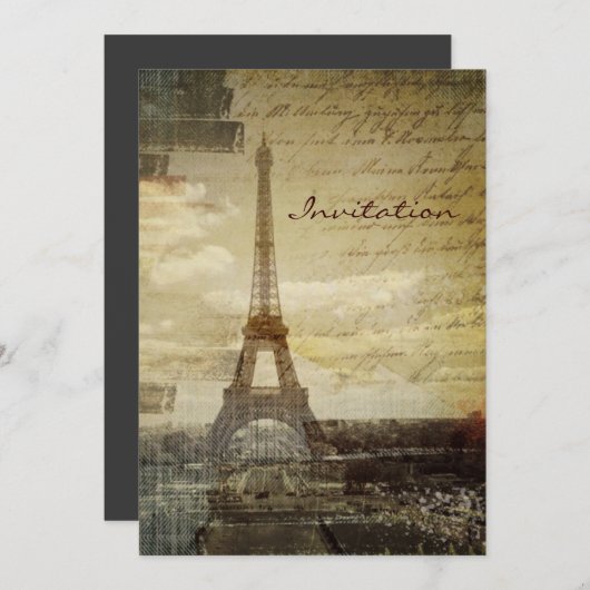 Franse scripts Modern Paris Eiffel Tower Kaart (Voorkant / Achterkant)