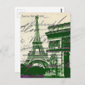 Franse scripts Paris eiffel toren boog van triomf Briefkaart (Voorkant / Achterkant)