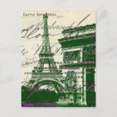 Franse scripts Paris eiffel toren boog van triomf Briefkaart (Voorkant)