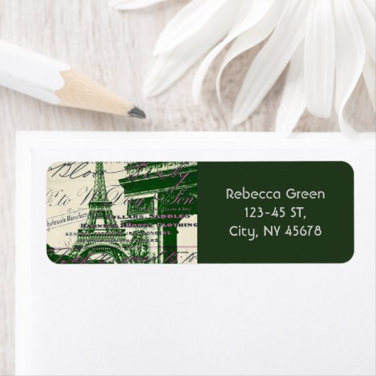 Franse scripts Paris eiffel toren boog van triomf Etiket (Insitu)