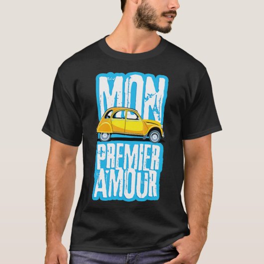 Franse sektewagen Duck 2cv botboxer T-shirt (Voorkant)