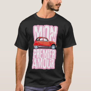 Franse sektewagen Duck 2cv rode en zwarte labrador T-shirt