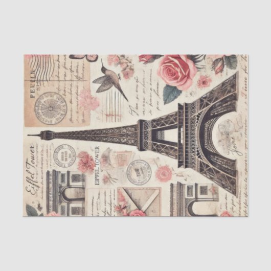 Franse Shabby Chic Eiffeltoren Decoupage Tissuepapier (Voorkant)