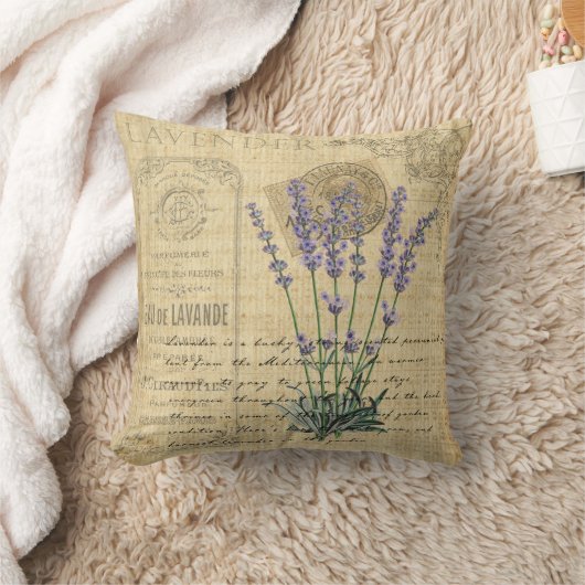 Franse shabby-chic Lavender Cushion. Kussen (Deken)