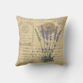 Franse shabby-chic  Lavender Cushion. Kussen (Achterkant)