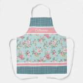 Franse Shabby Chic Pastel Blauwgroen Blauw Roze Ro Schort (Voorkant)