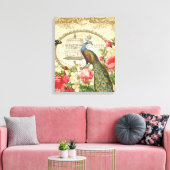  Franse Shabby Chic Peacock Canvas Afdruk (Insitu (Woonkamer))